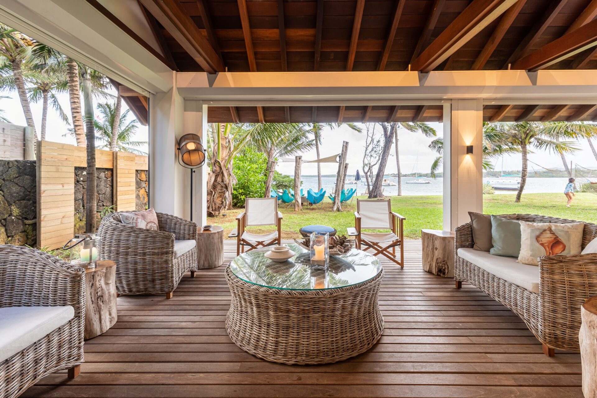 Beachvilla Douce Luxus Ferienhaus Mauritius Mieten Lounge