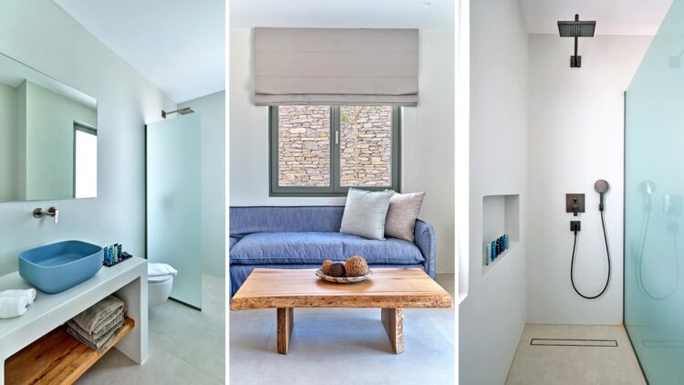 Beachvilla Drios Luxus Ferienhuas Paros Griechenland Mieten Bad