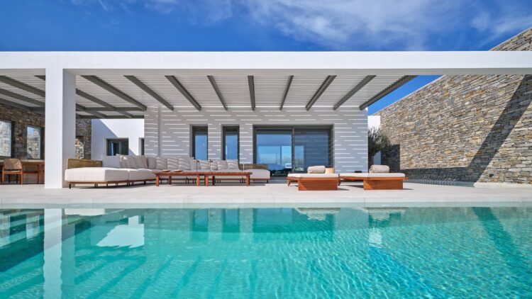 Beachvilla Drios Luxus Ferienhuas Paros Griechenland Mieten Pool