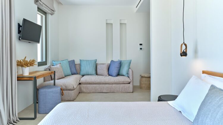 Beachvilla Drios Luxus Ferienhuas Paros Griechenland Mieten Schlaf