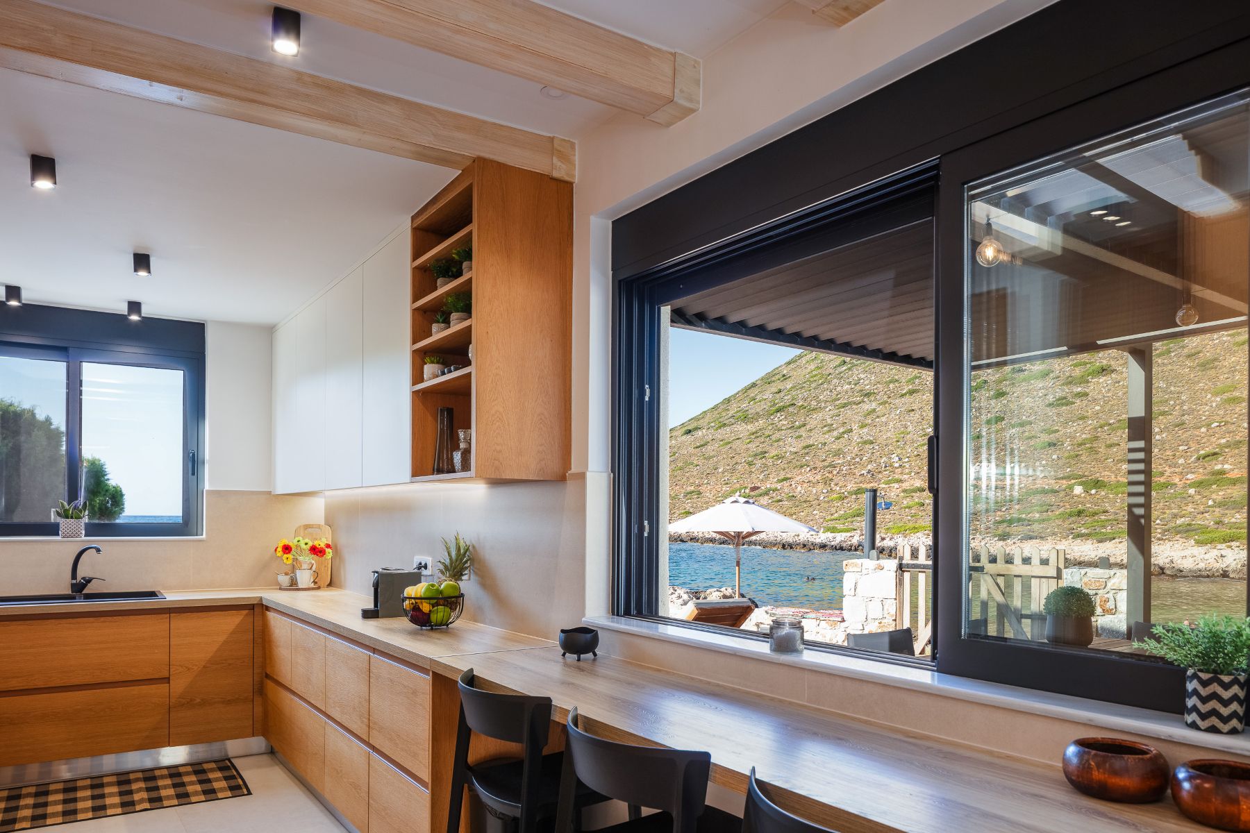 Beachvilla Elena Luxus Ferienhaus Kreta Am Meer Mieten Küche