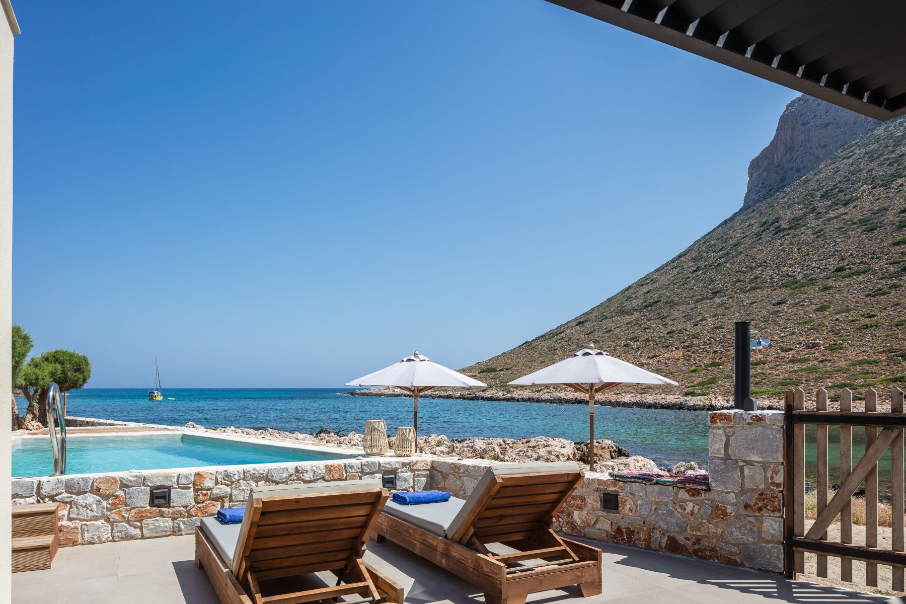 Beachvilla Elena Luxus Ferienhaus Kreta Am Meer Mieten Poolterrasse