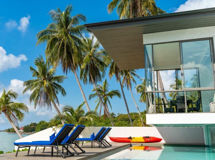 Bella Samui Beach Villa Luxus Ferienhaus Koh Samui Thailand Pool Mit Palmen