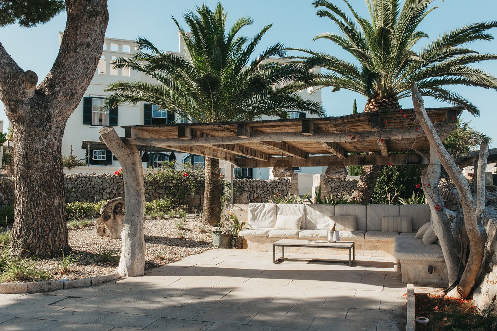 Boutique Villa Menorca Luxus Ferienhaus Mit Pool Mieten Outdoor Lounge