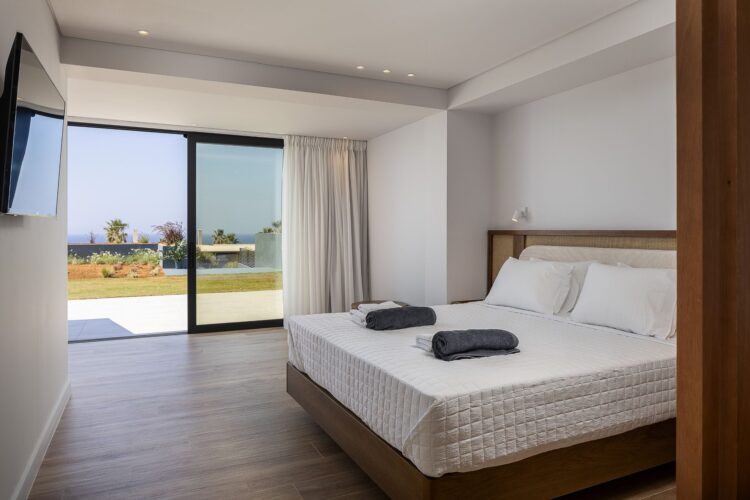 Canyon Hideaway Luxus Ferienhaus Auf Kreta Mieten Doppelbett