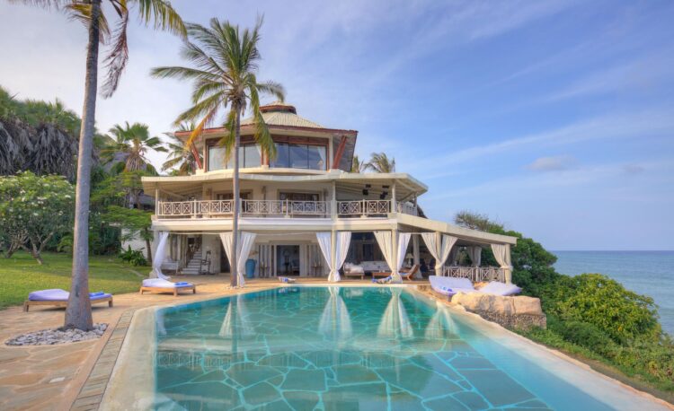 Cliff Villa Luxus Ferienvilla Kenia Am Strand Mieten Außenansicht