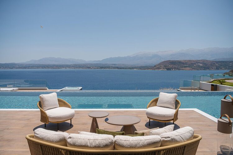 Coastal Retreat Luxus Ferienhaus Kreta Am Meer Mieten Lounge