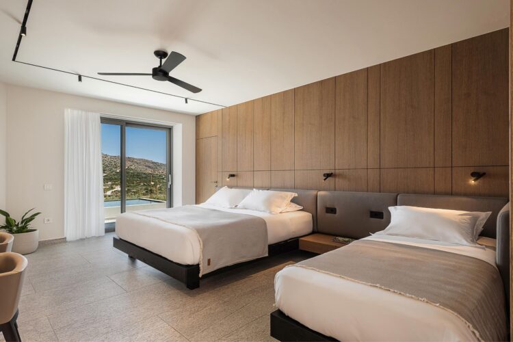 Coastal Retreat Luxus Ferienhaus Kreta Am Meer Mieten Schlafzimmer