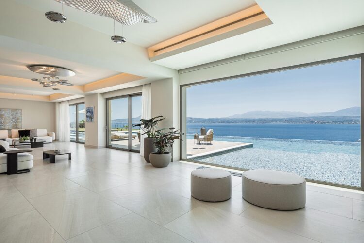 Coastal Retreat Luxus Ferienhaus Kreta Am Meer Mieten Wohzimmer