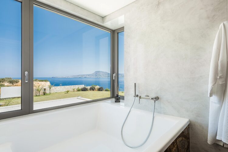 Coastal Retreat Luxus Ferienhaus Kreta Am Meer Mieten Bad