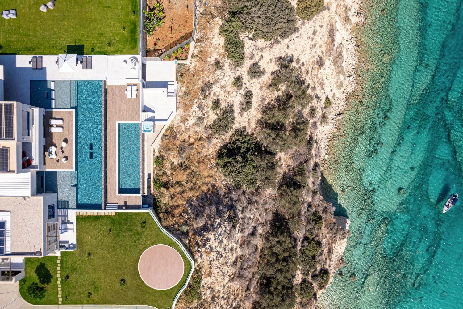 Coastal Retreat Luxus Ferienhaus Kreta Am Meer Mieten Von Oben