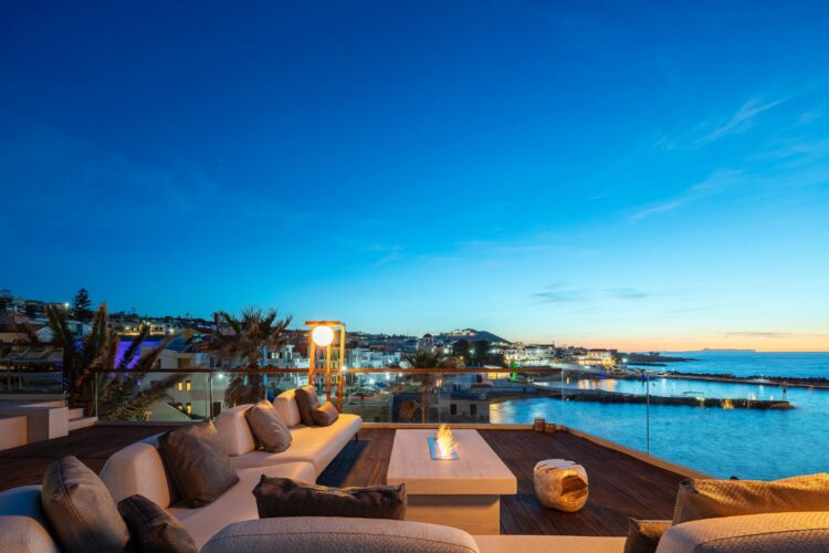 Cove Retreat Luxus Ferienhaus Kreta Am Meer Mieten Abendstimmung