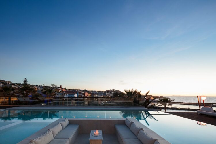 Cove Retreat Luxus Ferienhaus Kreta Am Meer Mieten Feuer