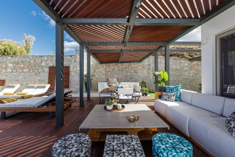 Cove Retreat Luxus Ferienhaus Kreta Am Meer Mieten Outdoor Lounge