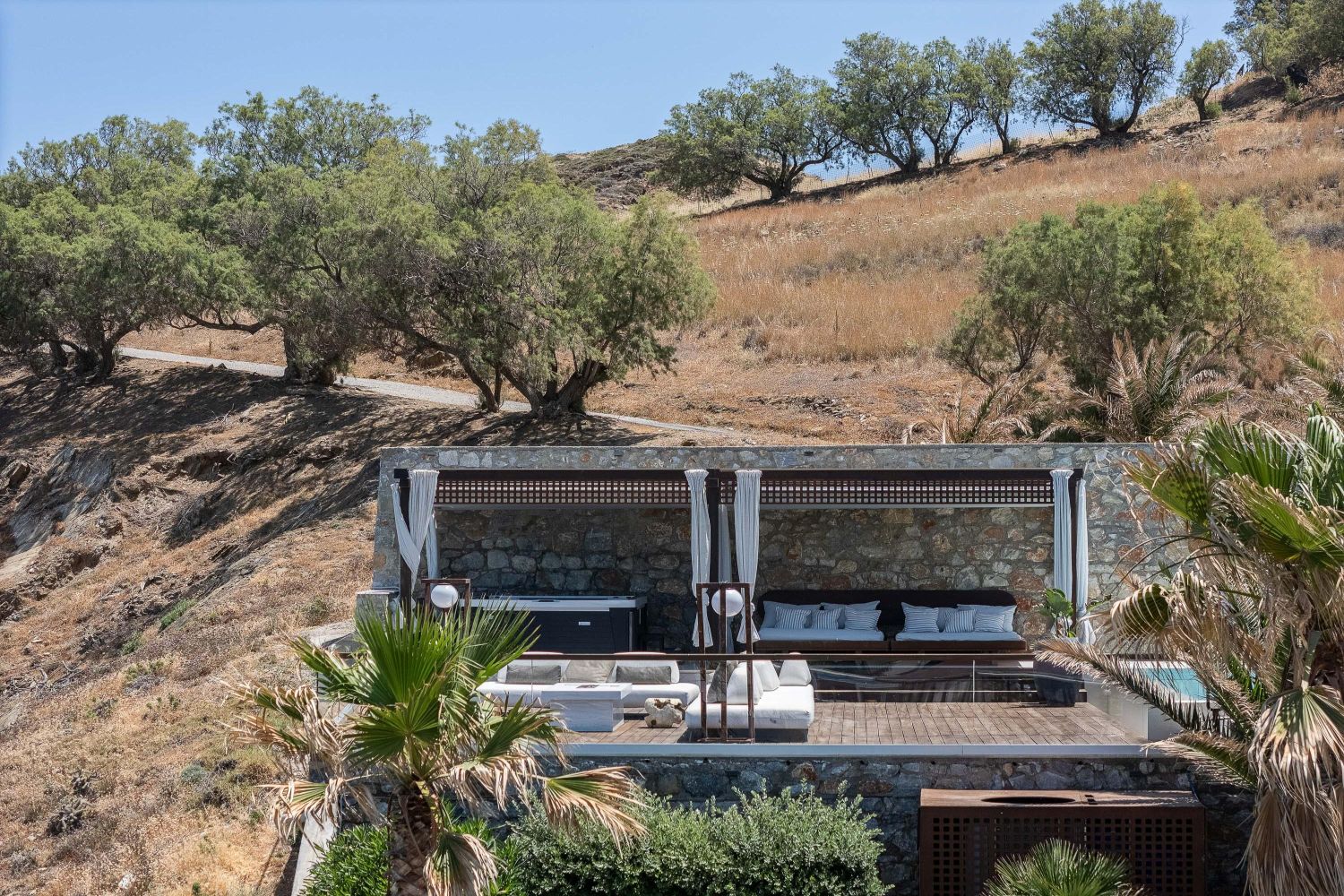 Cove Retreat Luxus Ferienhaus Kreta Am Meer Mieten Terrasse