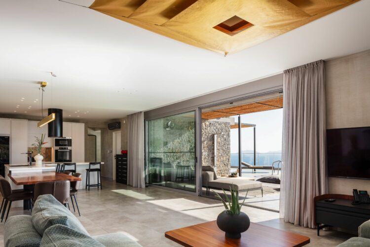 Cretan Sea Villa Luxus Ferienvilla Kreta Mieten Wohnbereich