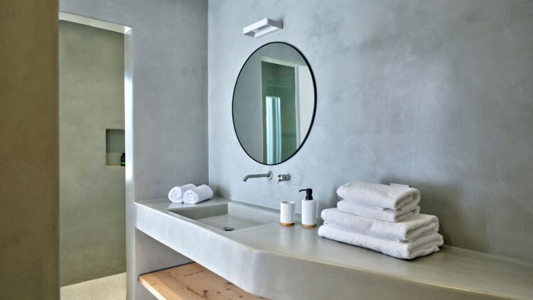 Design Villa Alma Luxuriöses Ferienhaus Paros Mit Pool Badezimmer
