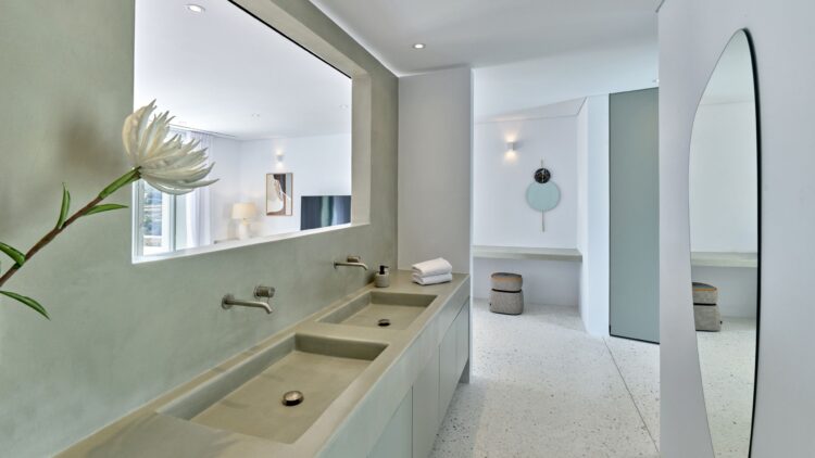 Design Villa Alma Luxuriöses Ferienhaus Paros Mit Pool Waschbecken