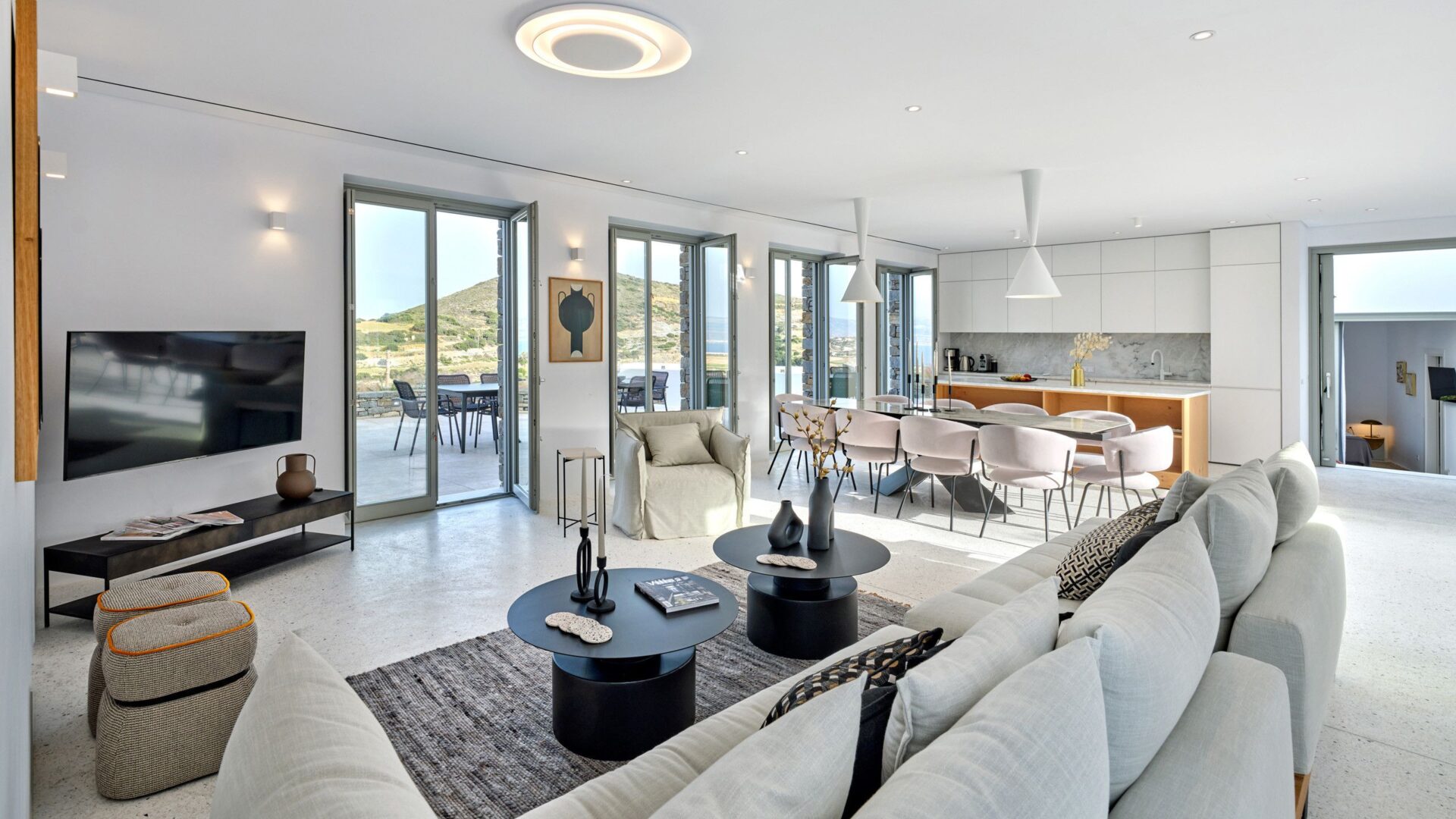 Design Villa Alma Luxus Ferienvilla Paros Mit Pool Wohnzimmer
