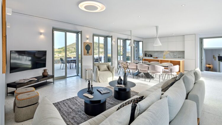 Design Villa Alma Luxus Ferienvilla Paros Mit Pool Wohnzimmer