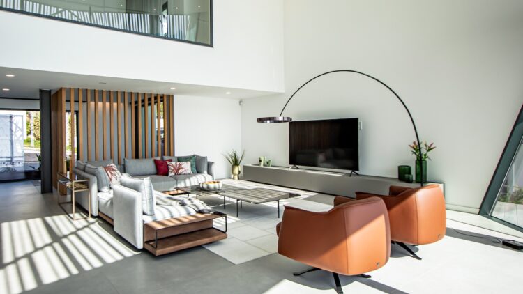 Design Villa Baleeira Luxus Ferienhaus Algarve Gemütliches Wohnzimmer Mit Designelementen