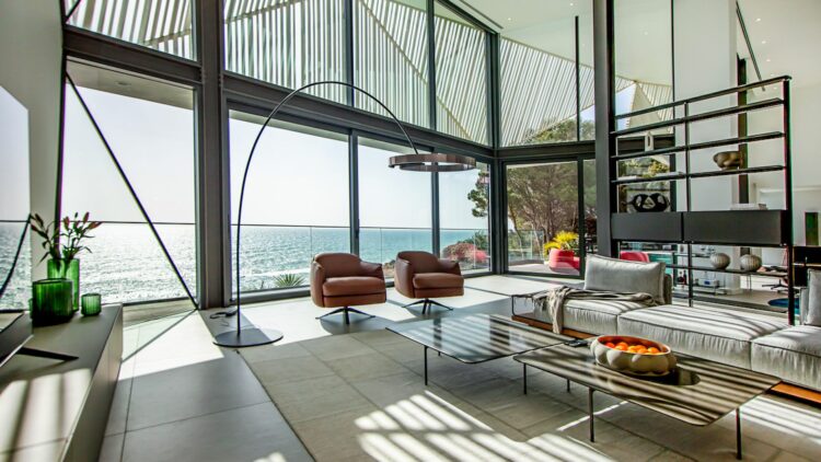 Design Villa Baleeira Luxus Ferienhaus Algarve Offener Wohnbereich