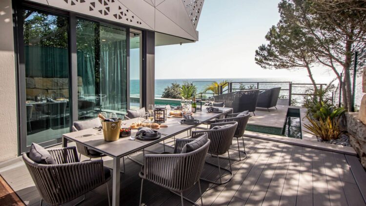 Design Villa Baleeira Luxuriöses Ferienhaus Algarve Portugal Alfresco Essbereich