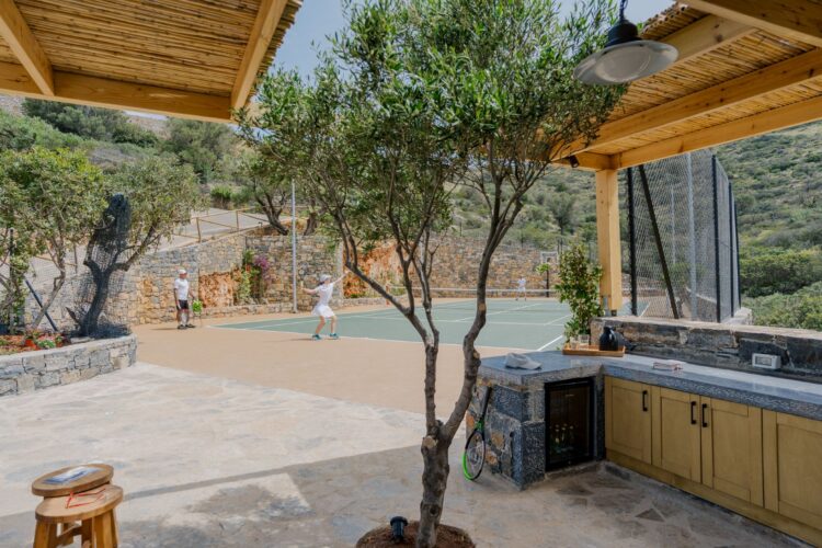 Elounda Luxus Ferienhaus Kreta Mieten Tennis