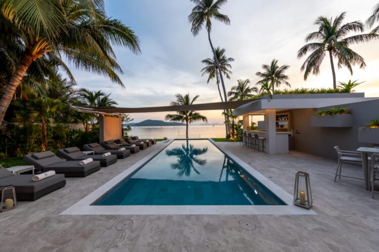 Emotion Beachfront Villa Luxus Ferienhaus Koh Samui Abendstimmung