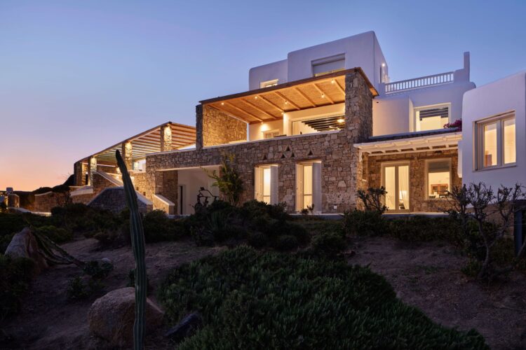 Euphoria Villa Luxus Ferienhaus Mykonos Mit Pool Mieten Abendstimmung