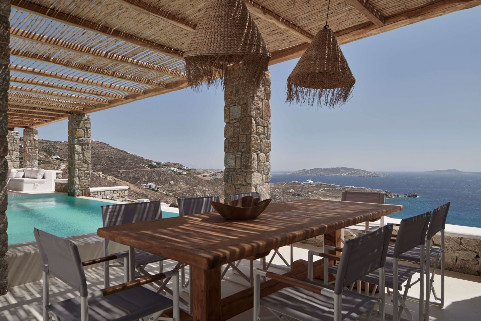 Euphoria Villa Luxus Ferienhaus Mykonos Mit Pool Mieten Esstisch
