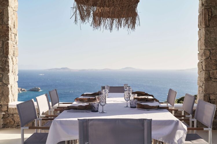 Euphoria Villa Luxus Ferienvilla Mykonos Mit Pool Mieten Esstisch