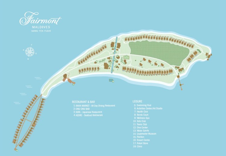 Fairmont Maldives Sirru Fen Fushi Resortmap