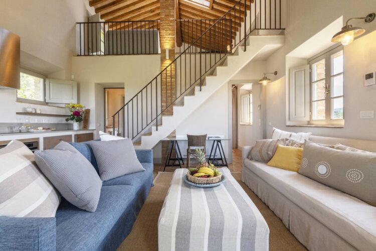 Farmhouse On The Hill Luxus Ferienhaus Toskana Mieten Wohnzimmer