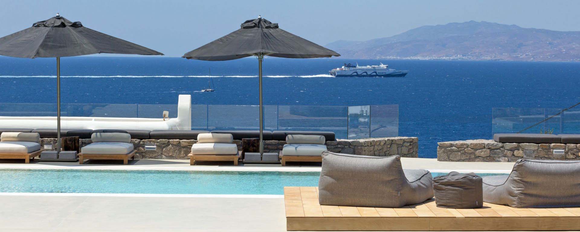 Luxus Ferienvilla Mykonos mit Meerblick