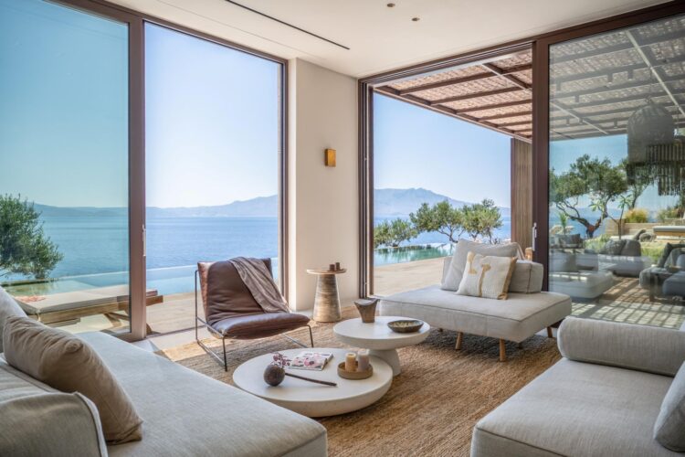 Freedom Estate Exklusives Ferienhaus Kreta Am Meer Mieten Wohnbereich