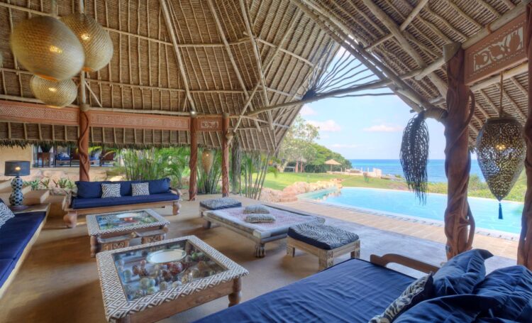 Garden Villa Luxus Ferienhaus Kenia Diani Beach Mieten Living