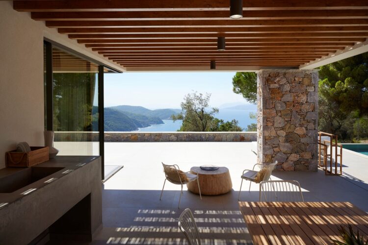 Good Life Villa I Luxus Ferienhaus Skiathos Griechenland Mieten Außenküche