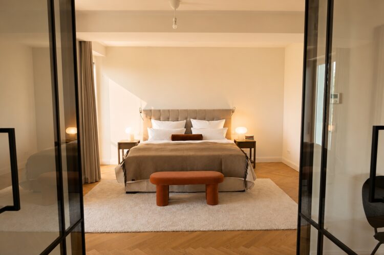 Hideaway Rheintal Luxus Ferienhaus Deutschland Mieten Doppelbett