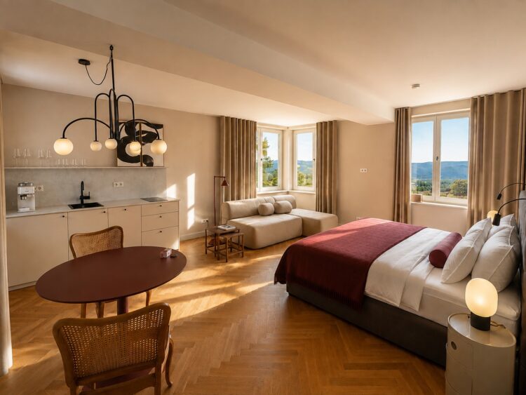 Hideaway Rheintal Luxus Ferienhaus Deutschland Mieten Kitchenette
