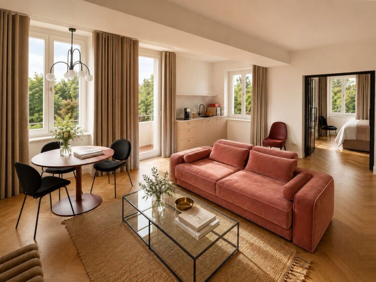 Hideaway Rheintal Luxus Ferienhaus Deutschland Mieten Schlafbereich
