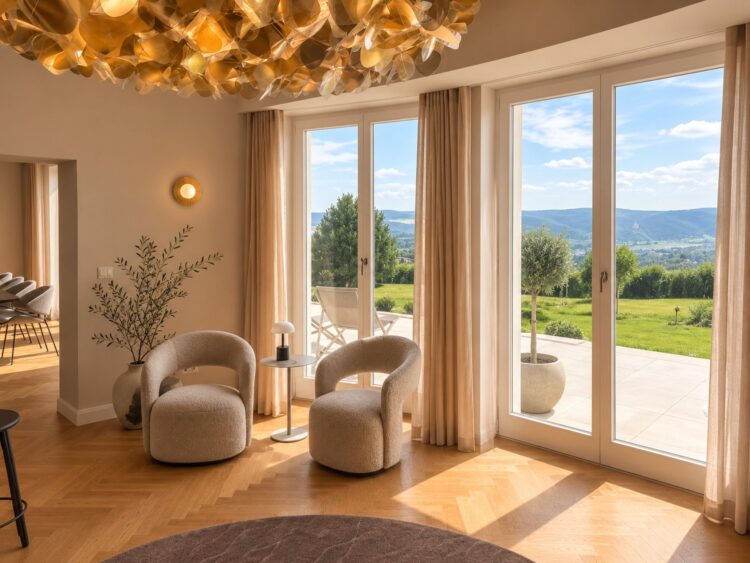 Hideaway Rheintal Luxus Ferienhaus Deutschland Mieten Wohnbereich