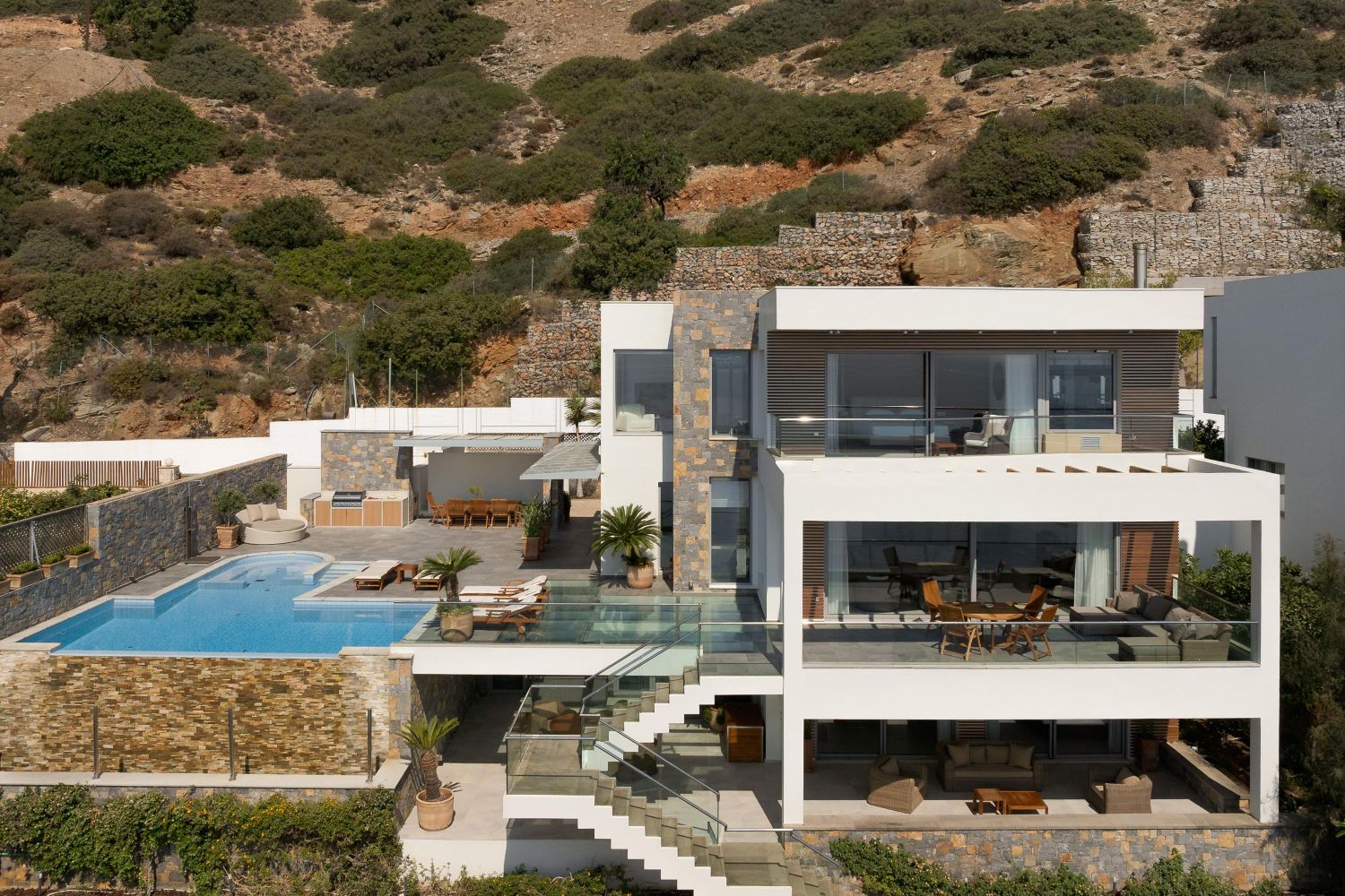 Iconic Sea Villa Luxus Ferienhaus Kreta Mieten Außenansicht