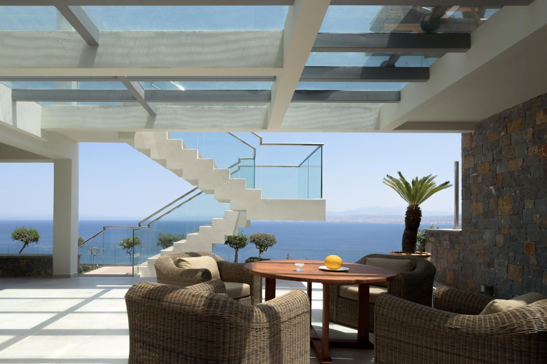 Iconic Sea Villa Luxus Ferienhaus Kreta Mieten Lounge