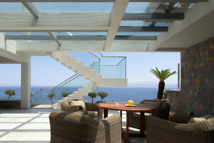 Iconic Sea Villa Luxus Ferienhaus Kreta Mieten Lounge