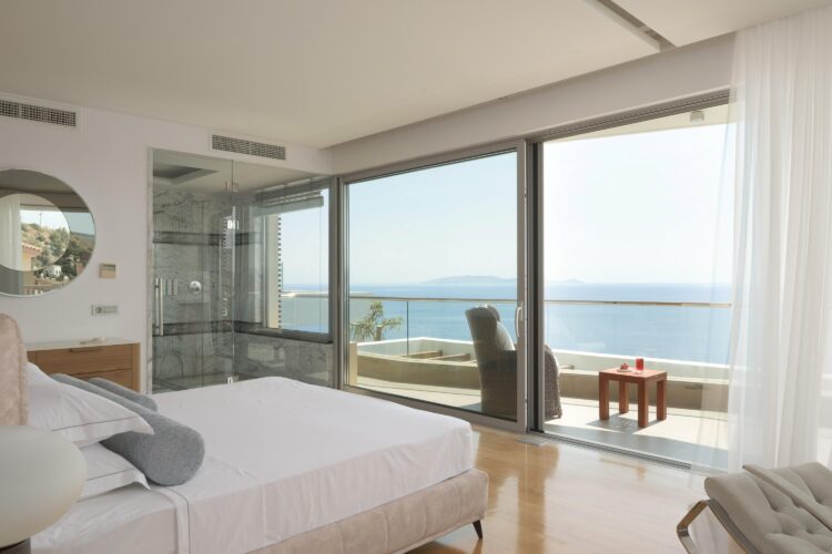 Iconic Sea Villa Luxus Ferienhaus Kreta Mieten Schlafbereich