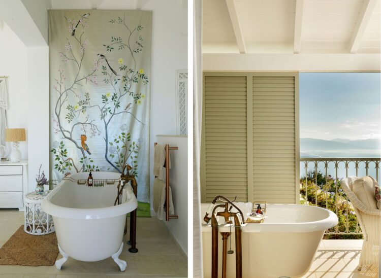 Kalami House Luxus Ferienhaus Korfu Mieten Badewanne