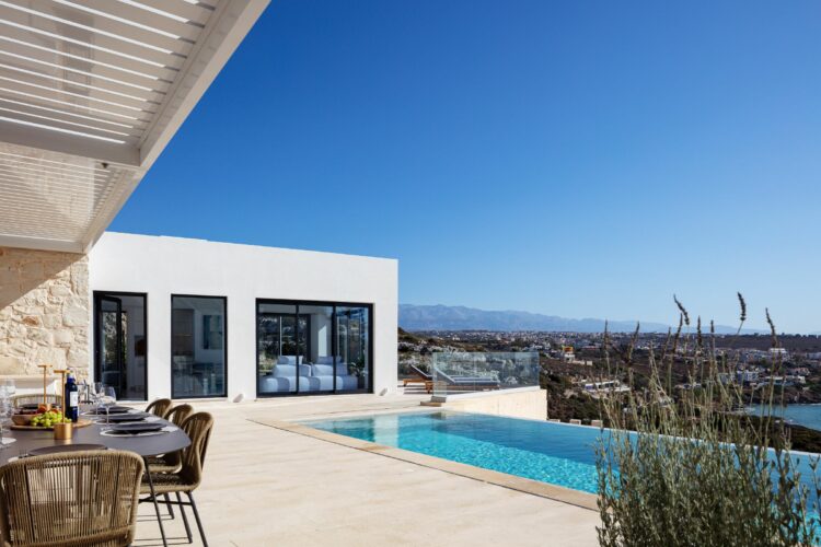 Kalathas Beachview Villa Luxuriöses Ferienhaus Kreta Hauptpool