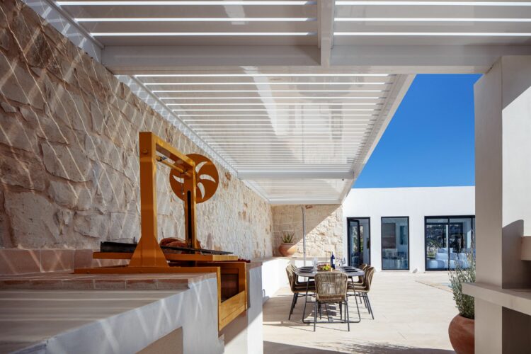 Kalathas Beachview Villa Exklusives Ferienhaus Kreta Außenküche