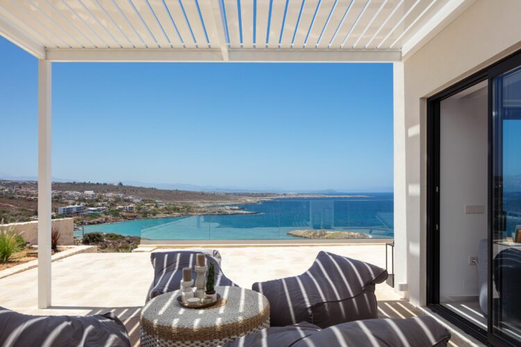 Kalathas Beachview Villa Traumhaftes Ferienhaus Kreta Ausblick Terrasse